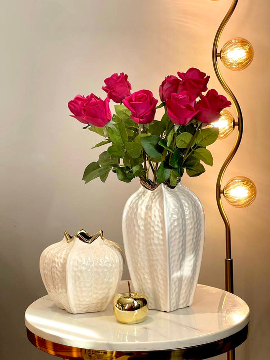 modern white and gold vase for home decoration